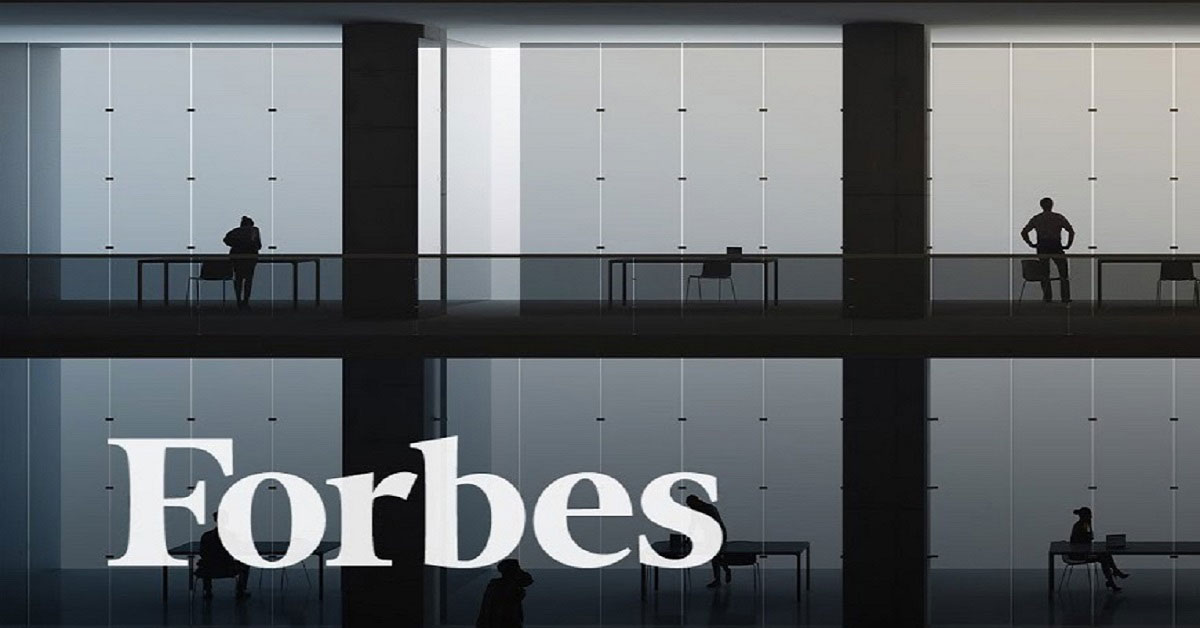 Forbes text on building front