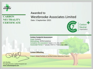 Redacted Carbon Neutral Certificate of Westbrooke Associates Limited